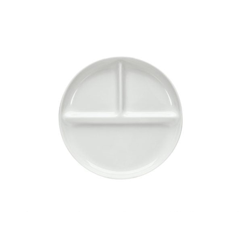 Plate Flat 3 Compartment - 230mm, Healthcare: Pack of 6