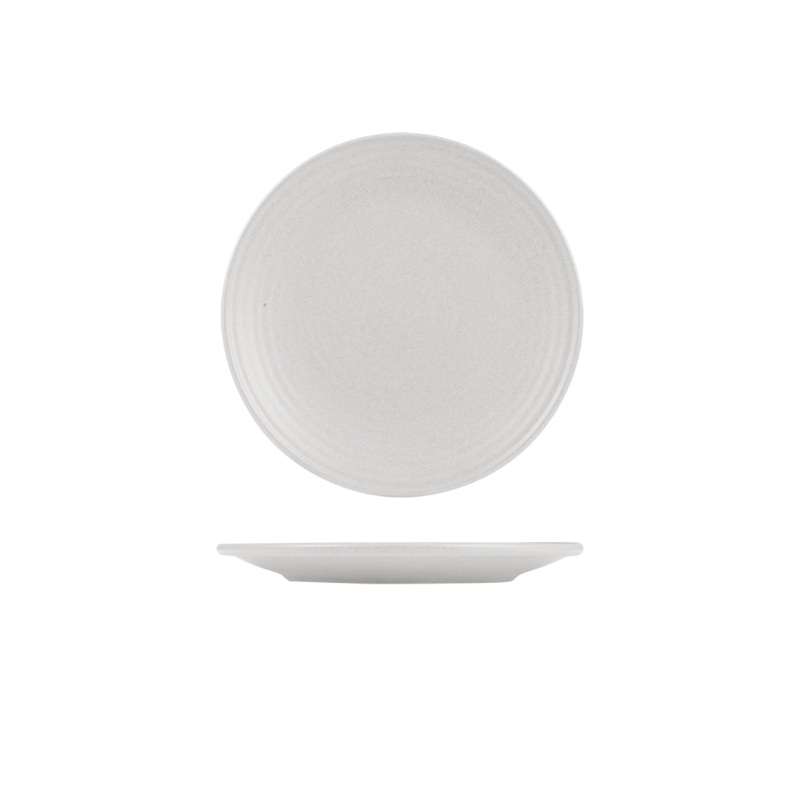 Zuma Pearl Aspen - Coupe Plate Ribbed 210mm: Pack of 6