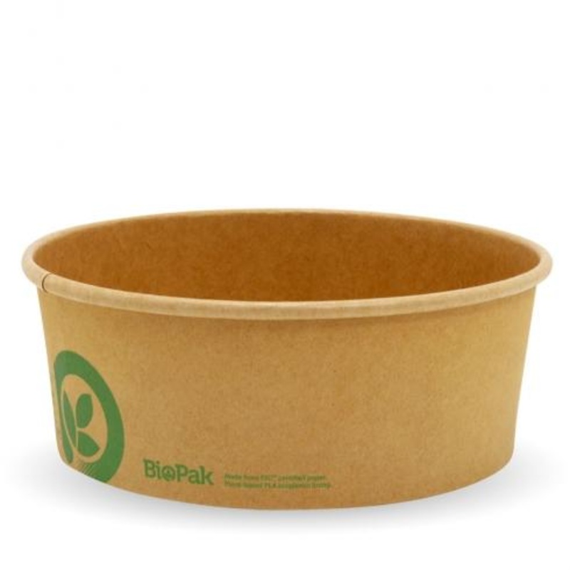 1,300ml Extra Large BioBowl - printed kraft-look - Carton of 200 units