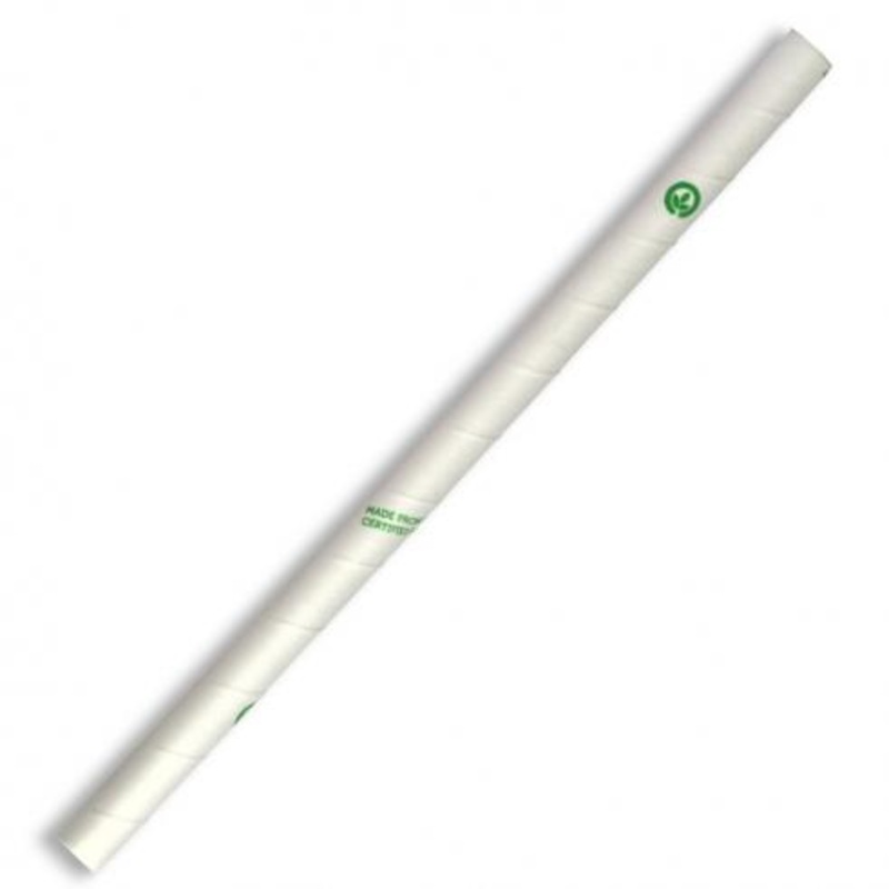 10mm jumbo paper straw - white - Carton of 2500 units