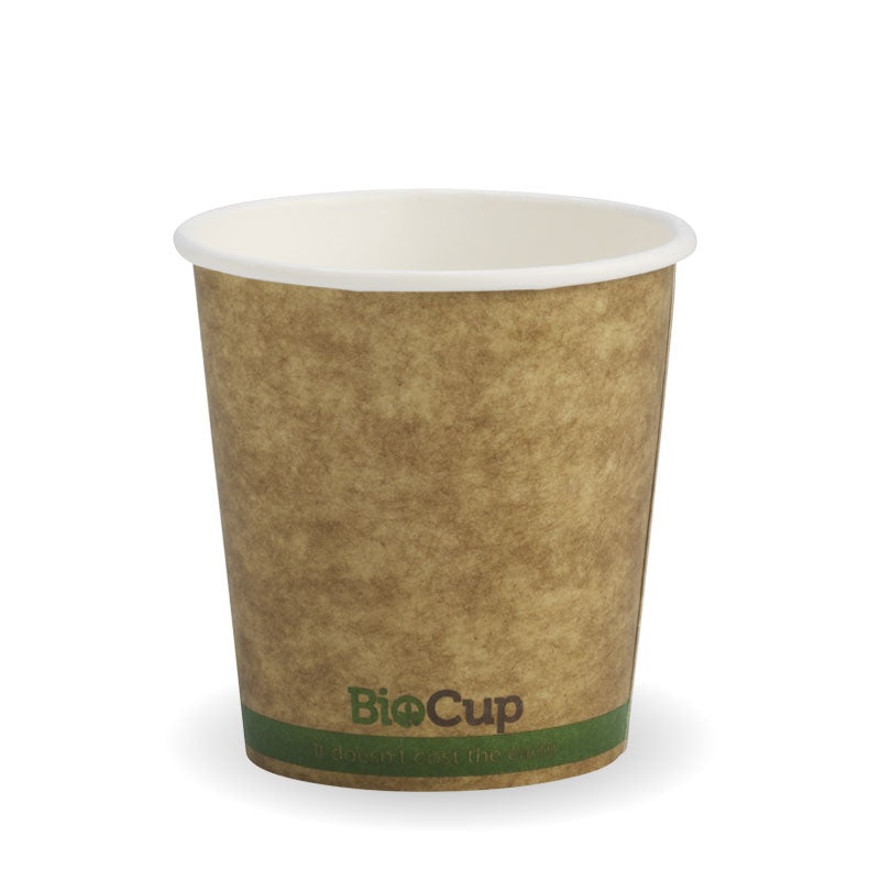 120ml (4oz) cup - printed kraft-look green line - Carton of 2,000 units