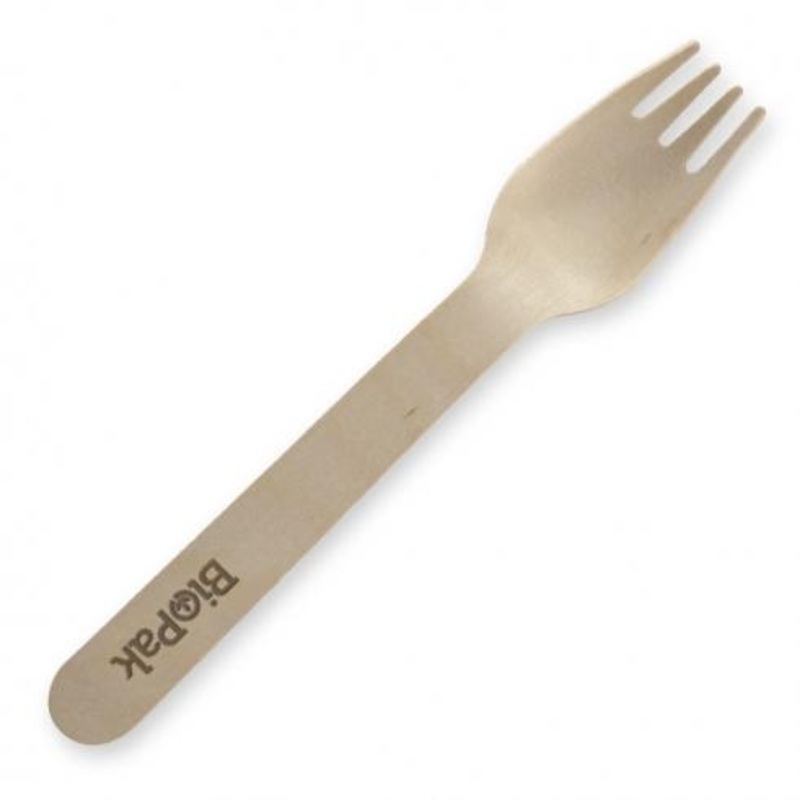 16cm coated fork - FSC 100% - wood - Carton of 1,000 units