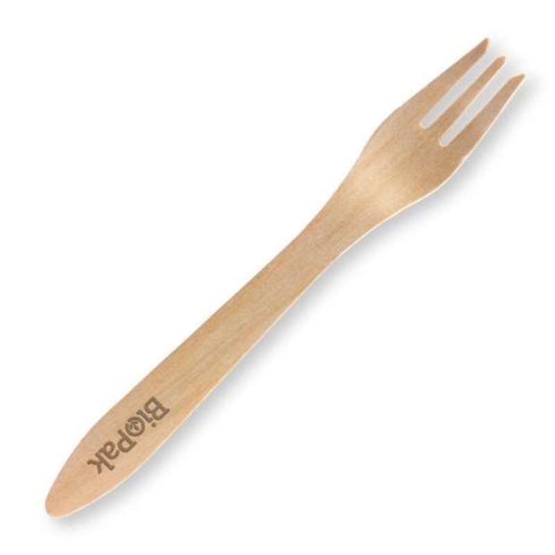 19cm coated fork - FSC 100% - wood - Carton of 1000 units