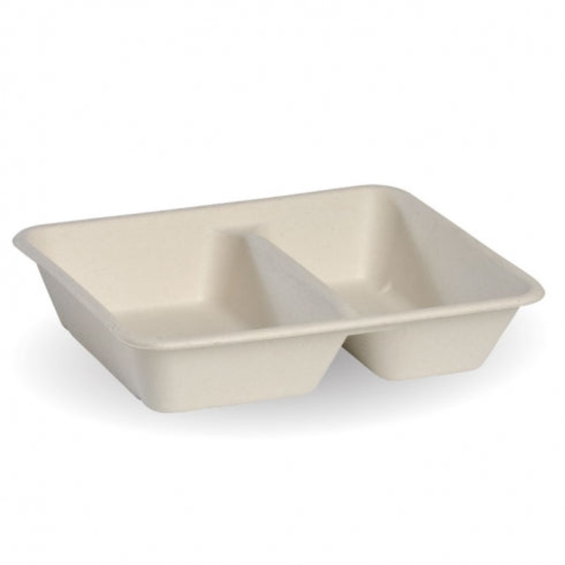2 compartment base - 240x180x50mm - 530/380ml - natural - Carton of 500 units