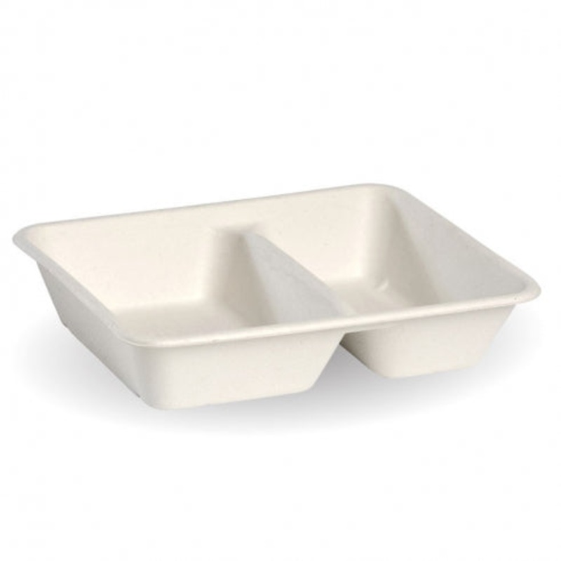 2 compartment base - 240x180x50mm - 530/380ml - white - Carton of 500 units