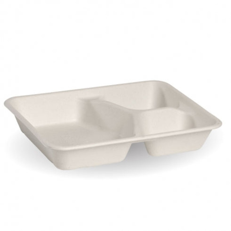 3 compartment base - 240x180x40mm - 530/150/150ml - white - Carton of 500 units