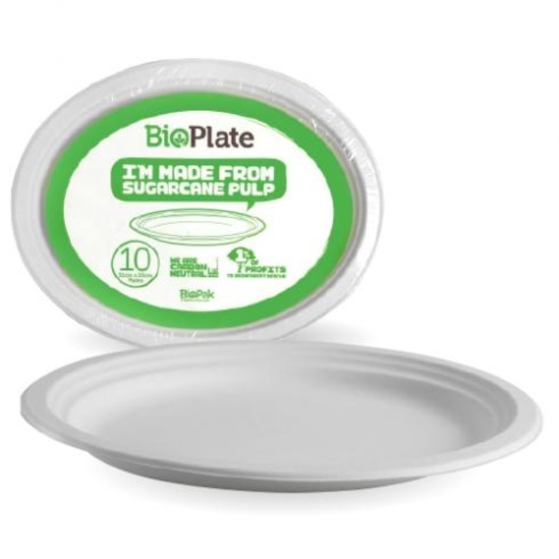 31cm oval plates - 10pk - white - Carton of 120 units