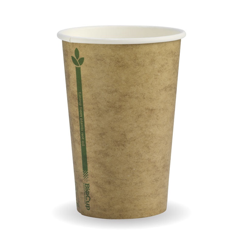 320ml (10oz) cup (fits small lids) - printed kraft-look green line - Carton of 1000 units