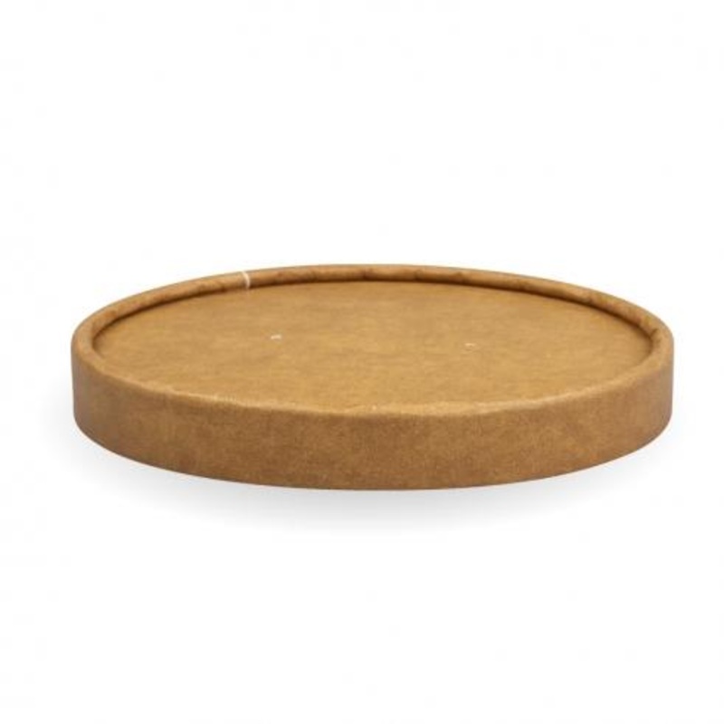 430-950ml Bio-Bowl Paper lid - Kraft - Carton of 500 units