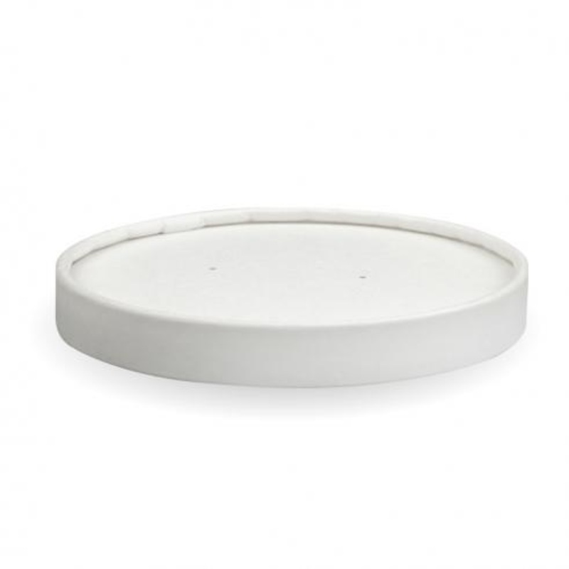 430-950ml Bio-Bowl Paper lid - White - Carton of 500 units