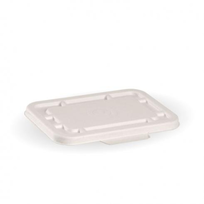 500 and 600ml Base Sugarcane Lid - White - Carton of 500 units
