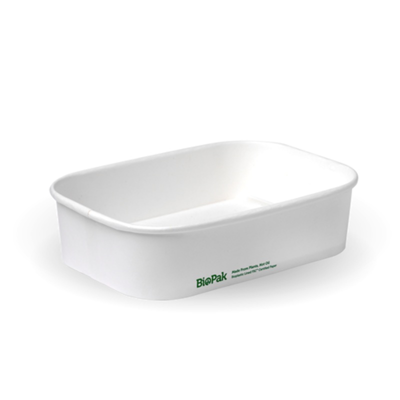 500ml Rectangle container with lining (300gsm), FSC Mix, White -  300 pcs / carton - white - Carton of 300 units
