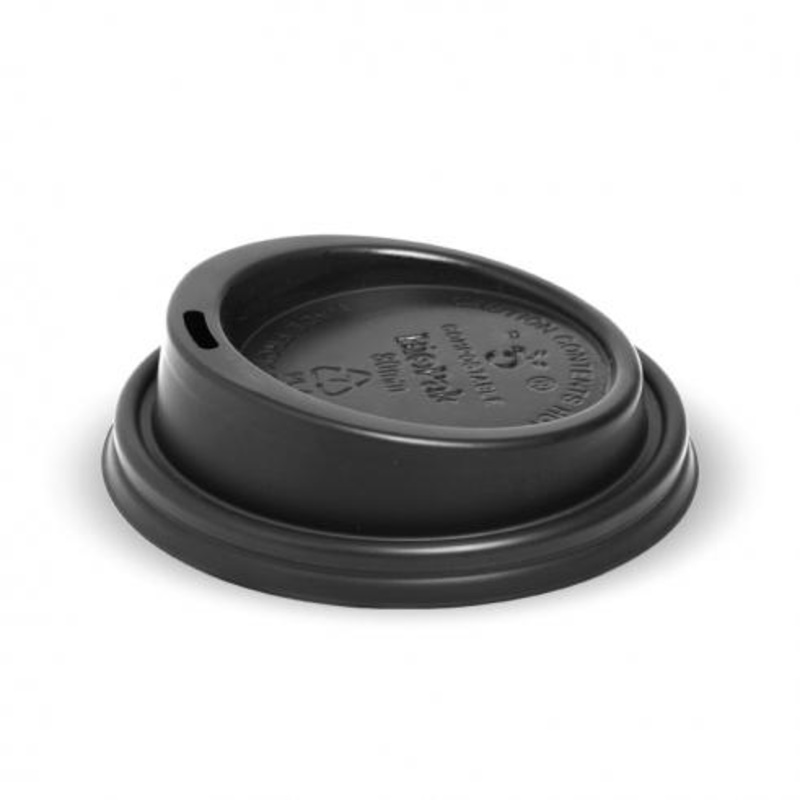 6, 8, 10 and 12(80mm)oz PLA small lid - black - Carton of 1000 units