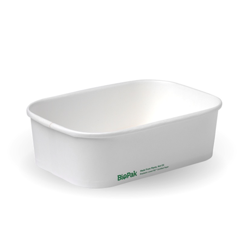 650ml Rectangle container with lining (300gsm), FSC Mix, White - 300 pcs/carton - white - Carton of 300 units
