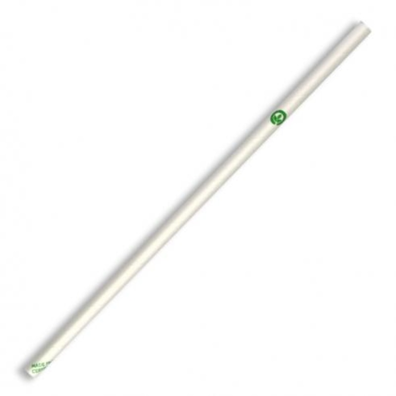 6mm regular paper straw - white - Carton of 2500 units