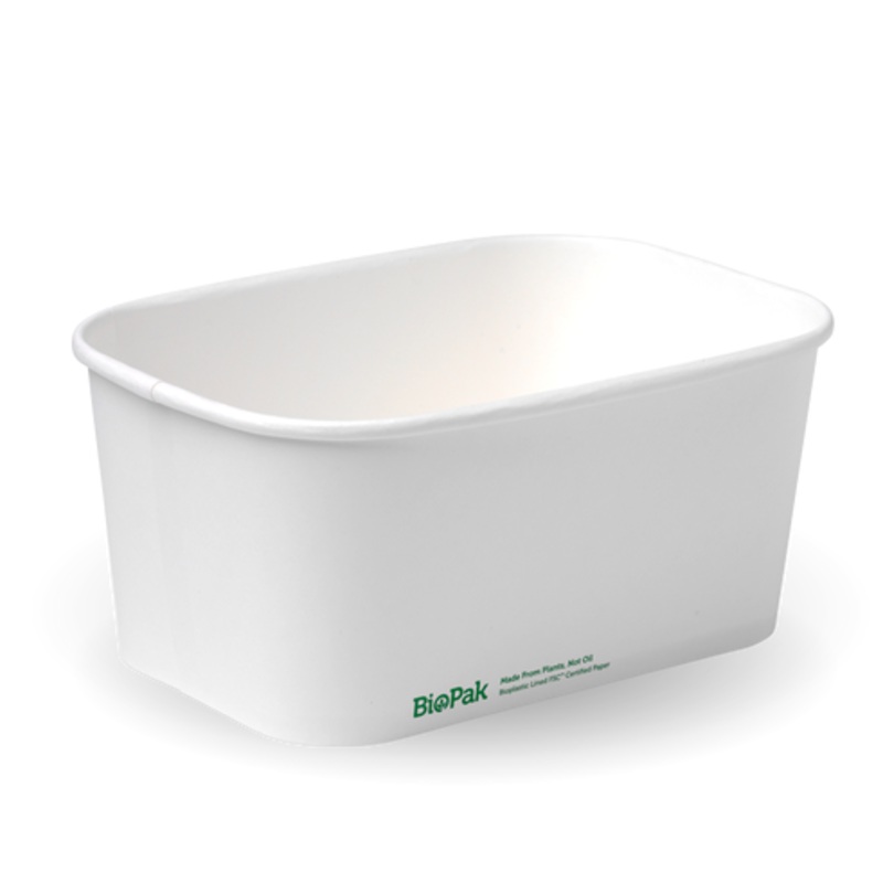 750ml Rectangle container with lining (300gsm), FSC Mix, White - 300 pcs/carton - white - Carton of 300 units