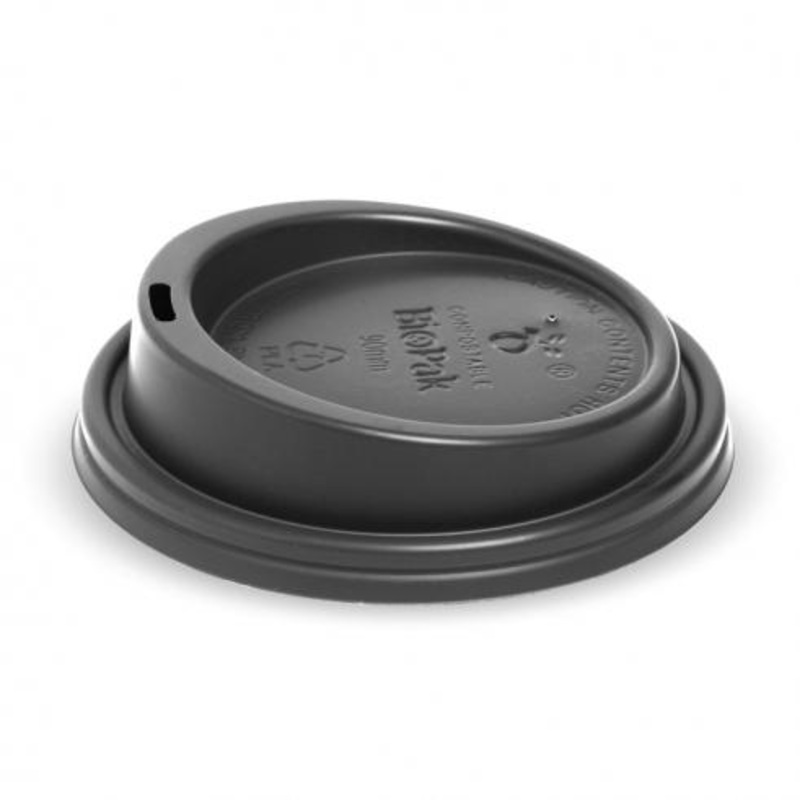8(90mm), 12, 16 and 20oz PLA large lid - black - Carton of 1000 units