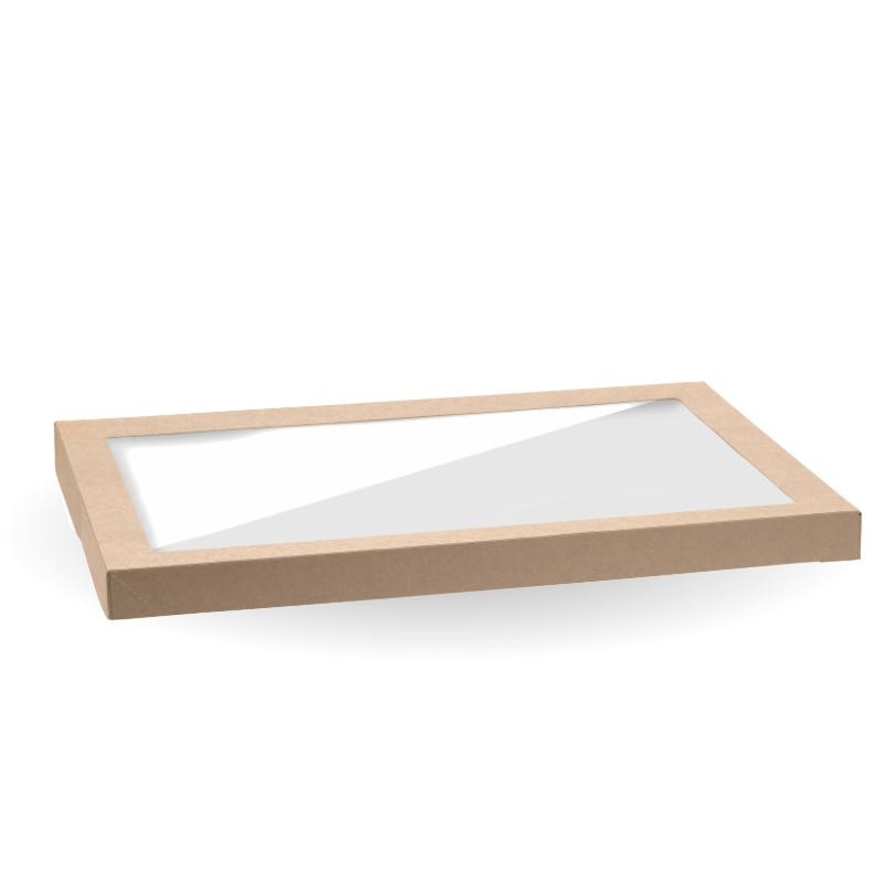 BioBoard Catering Tray PLA Windowed Lid - Large - FSC Mix - kraft - Carton of 50 units