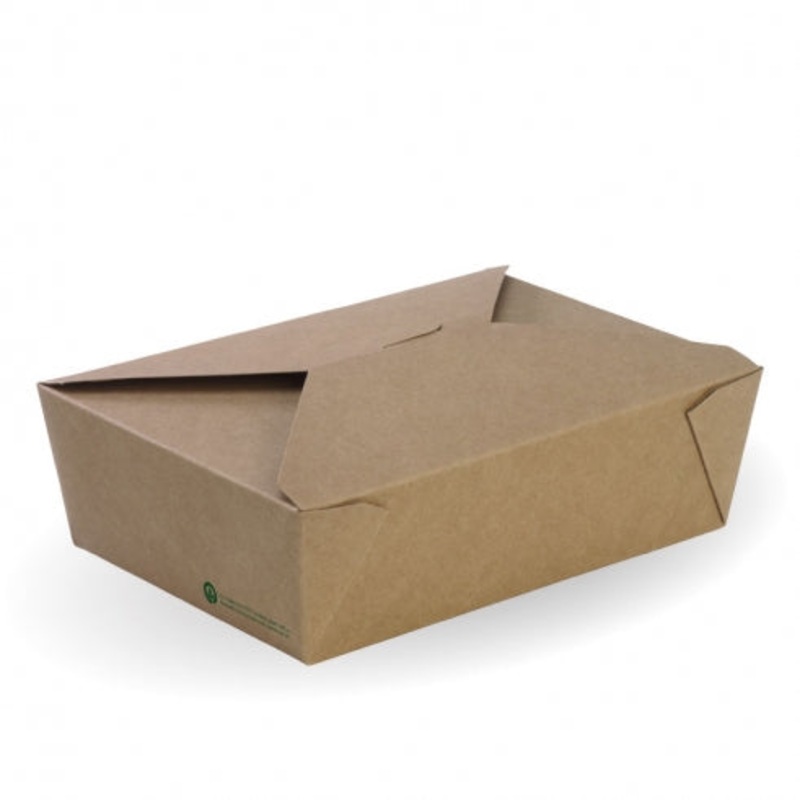 Large lunch box - 197 x 140 x 64mm - FSC Mix - printed kraft-look - Carton of 200 units