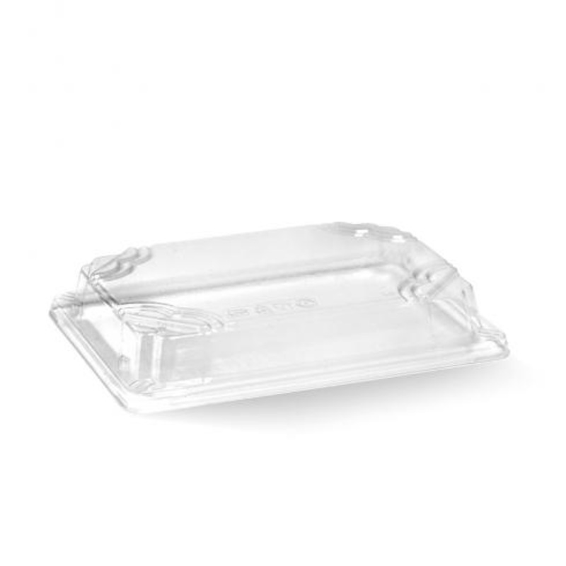 Medium sushi tray PLA lid - clear - Carton of 600 units
