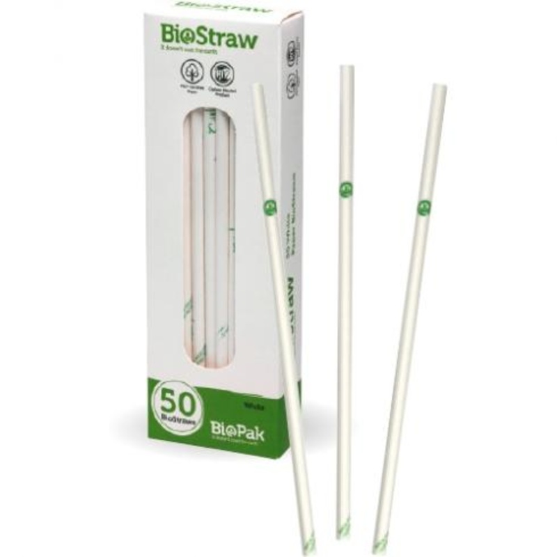 Mixed regular straws - 50pk - white - Carton of 1200 units