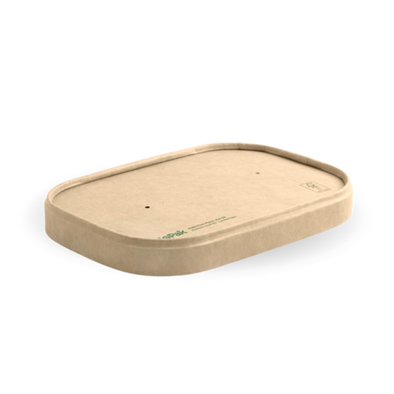 Rectangle Paper lid, FSC Mix, Kraft - 300 pcs/carton - kraft - Carton of 300 units