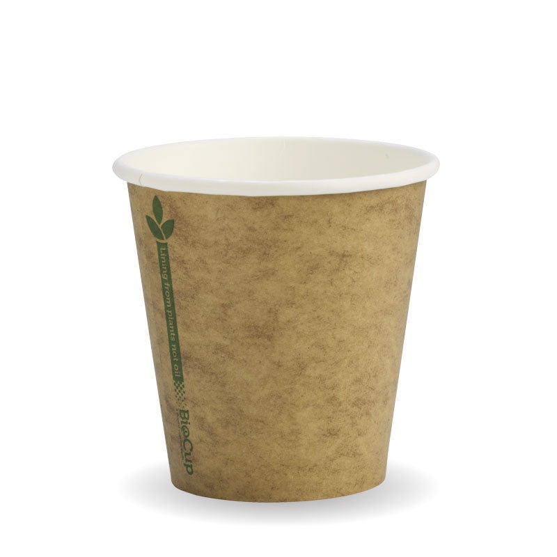 120ml (4oz) cup - printed kraft-look green stripe - Carton of 2000 units