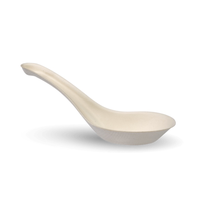 14cm BioCane Chinese Soup Spoon - white - Carton of 1000 units