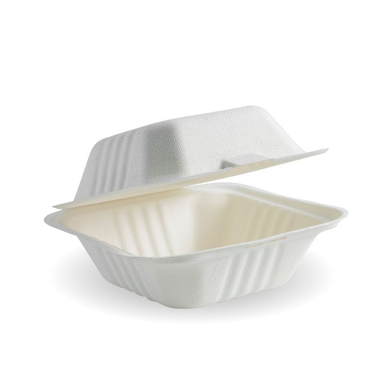 15x15x8cm (6x6") clamshell - white - Carton of 500 units