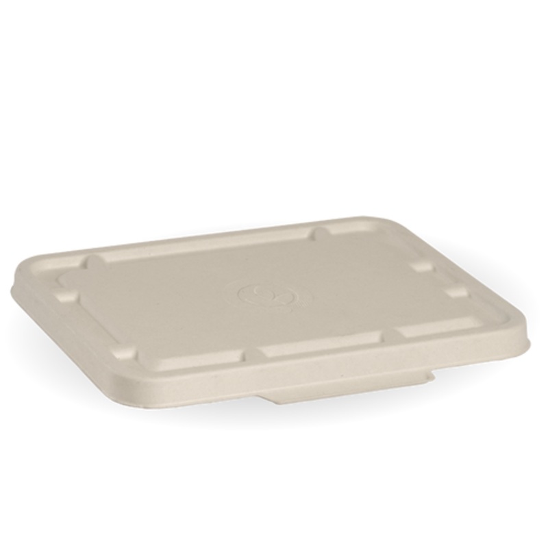 2 and 3 compartment sugarcane lid - natural - Carton of 500 units