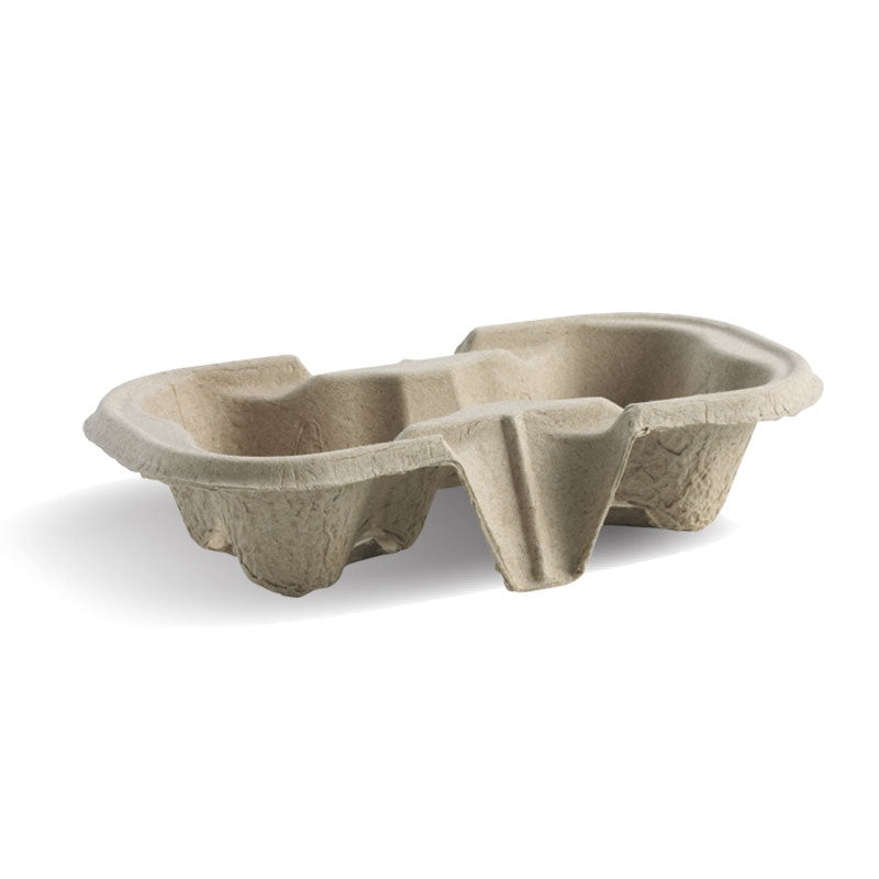 2-cup tray - natural - Carton of 500 units