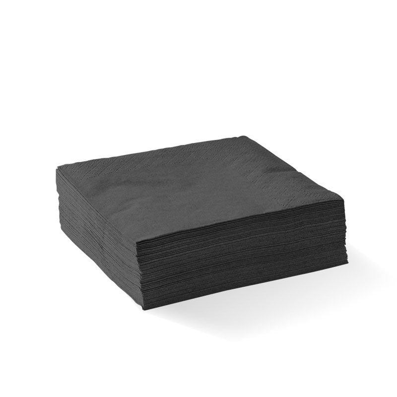 2-ply corner embossed cocktail napkin - FSC Mix - black - Carton of 2,000 units