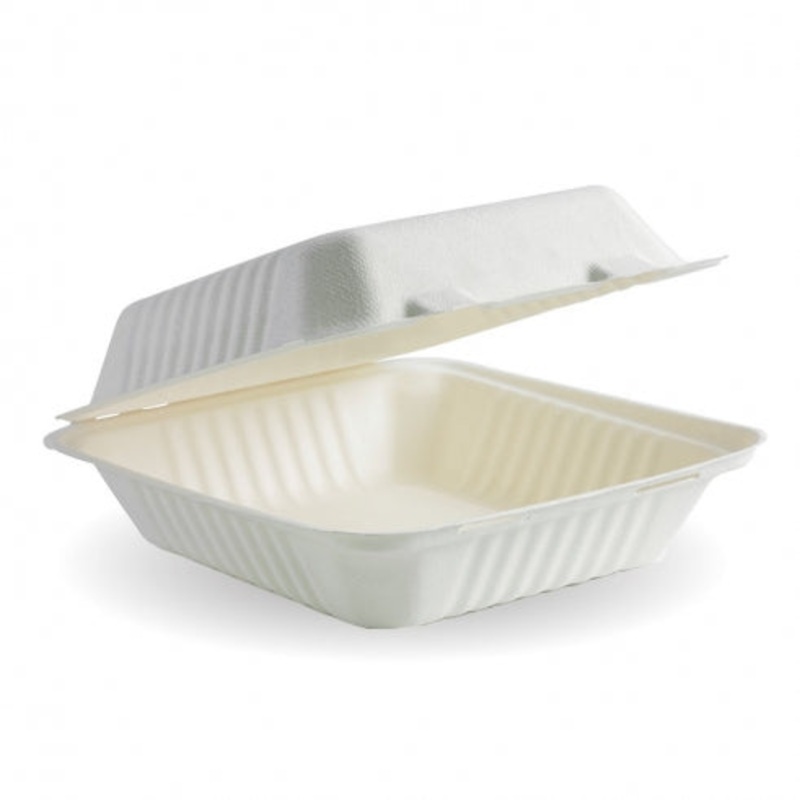 20x22x9cm (7.8x8x3") clamshell - white - Carton of 200 units