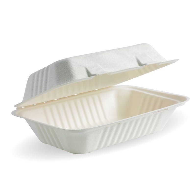 23x15x8cm (9x6x3") clamshell - white - Carton of 250 units