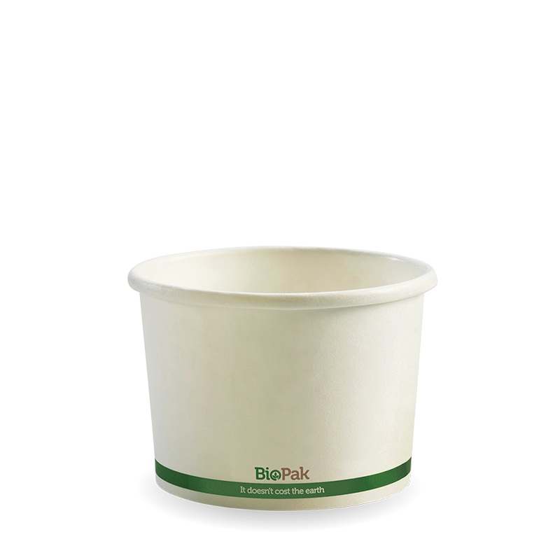 250ml (8oz) bowl - White with Green stripe - Carton of 1,000 units