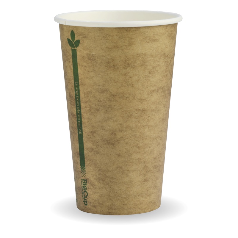 350ml (12oz) (80mm) cup (fits small lids) - kraft green stripe - Carton of 1000 units
