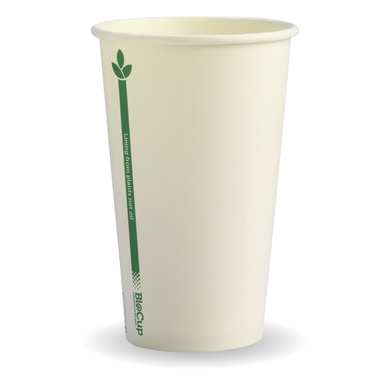 350ml (12oz) (80mm) cup (fits small lids) - white green line - Carton of 1000 units
