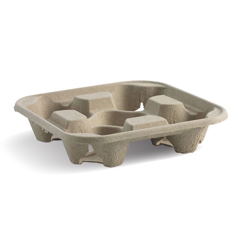 4-cup tray - natural - Carton of 300 units