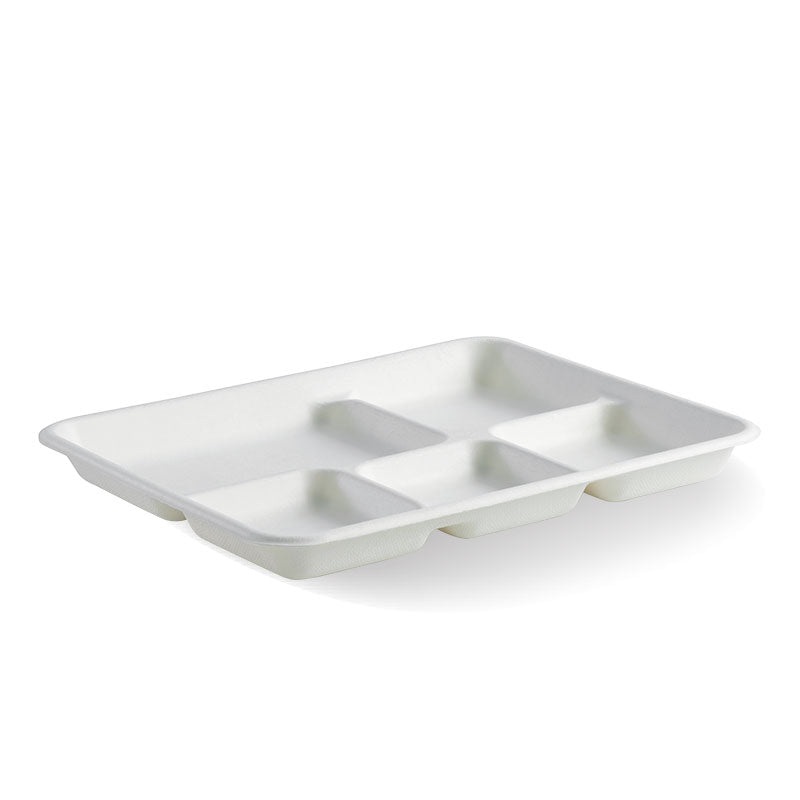 5-compartment tray - 260x209x25mm - white - Carton of 500 units