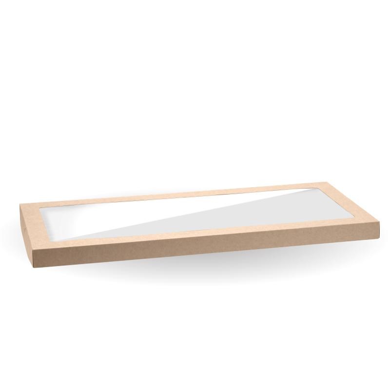 BioBoard Catering Tray PLA Windowed Lid - Extra Large - FSC Mix - kraft - Carton of 50 units