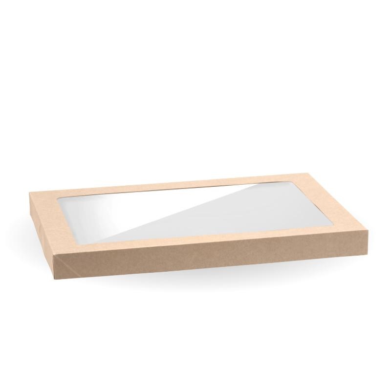 BioBoard Catering Tray PLA Windowed Lid - Medium - FSC Mix - kraft - Carton of 100 units