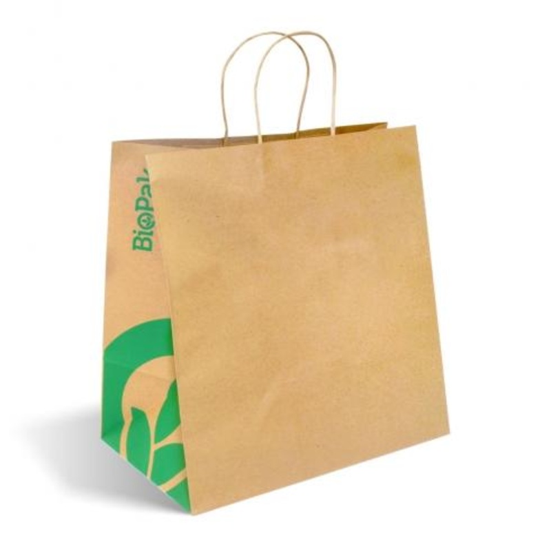 Jumbo twist handle Paper Bags - Kraft Compostable - Carton of 150 units