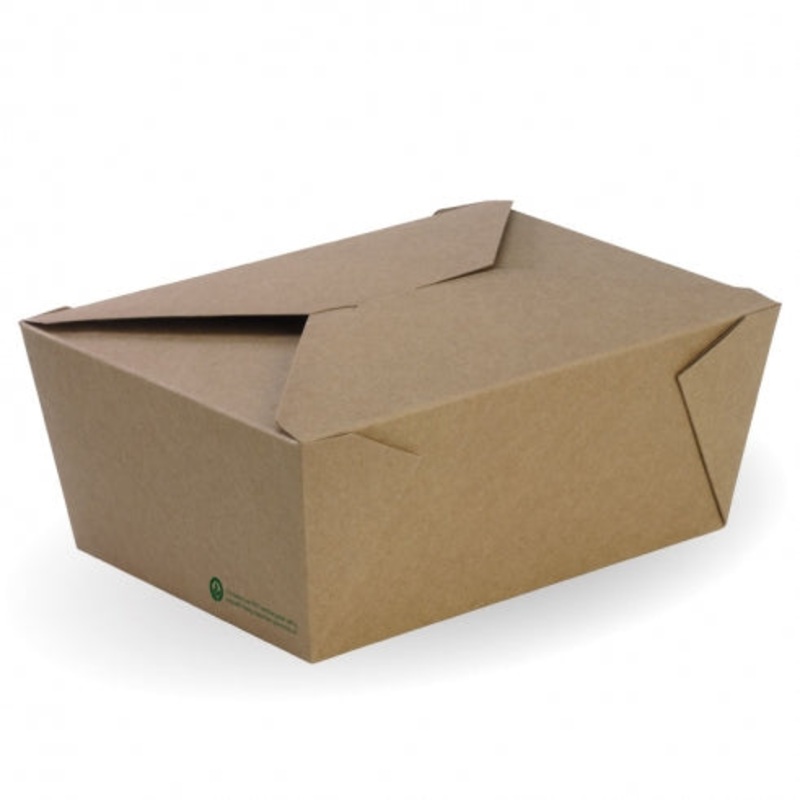 Medium lunch box - 152 x 120 x 64mm - FSC Mix - printed kraft-look - Carton of 200 units