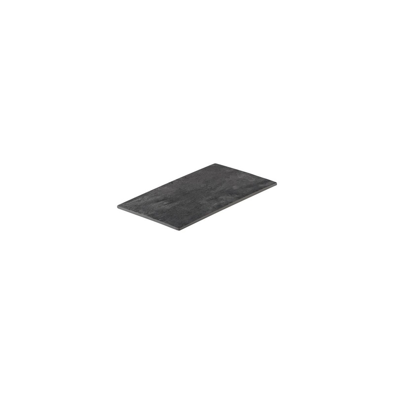 Flat Rectangular Platter, 265 x 160mm, Melamine - Dark Concrete: Pack of 6