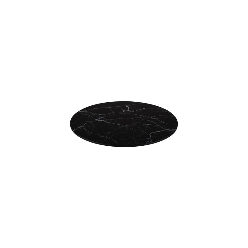 Flat Round Platter, 330mm, Melamine - Black Marble: Pack of 3