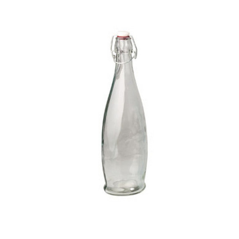 Glass Bottle - Clear, Modern, 1.0Lt: Pack of 12