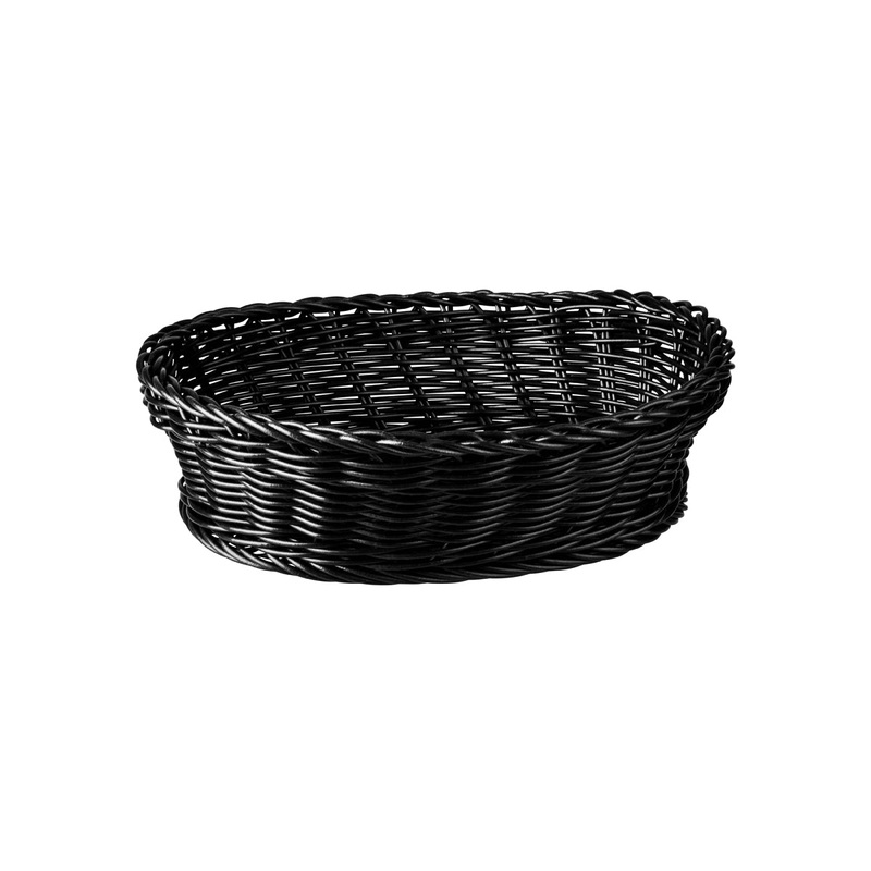 Oval Bread Basket - 240x180x70, Black: Pack of 6