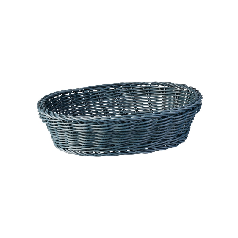 Oval Bread Basket - 240x180x70, Grey: Pack of 6