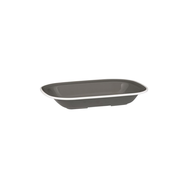 Rectangular Dish, 230 x 176 x 45mm, Melamine - Grey & White: Pack of 12
