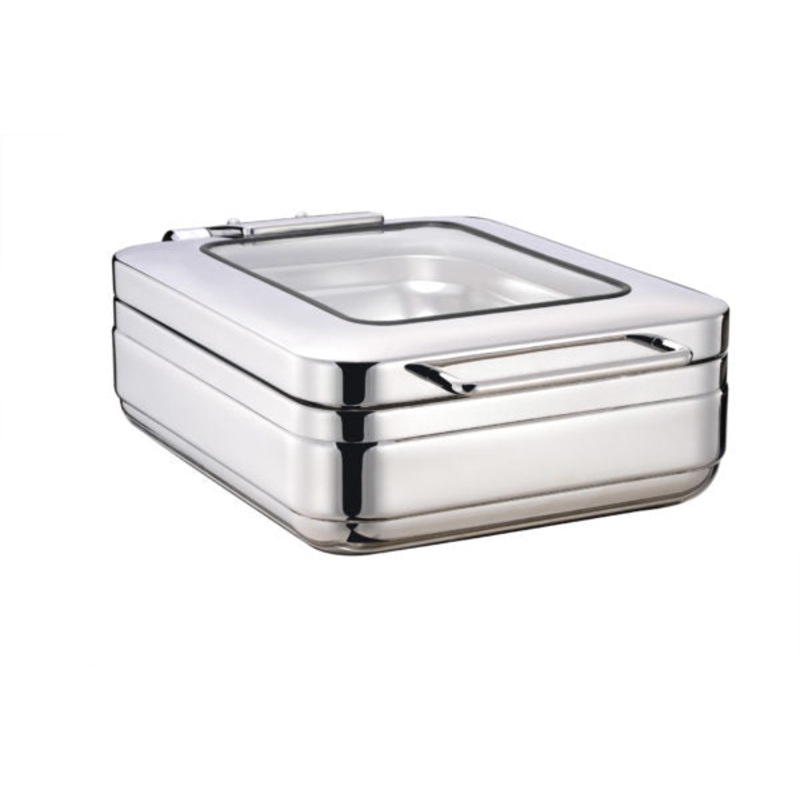 Rectangular Induction Chafer With Glass Lid, 18-8, 1-2 Size: Pack of 1